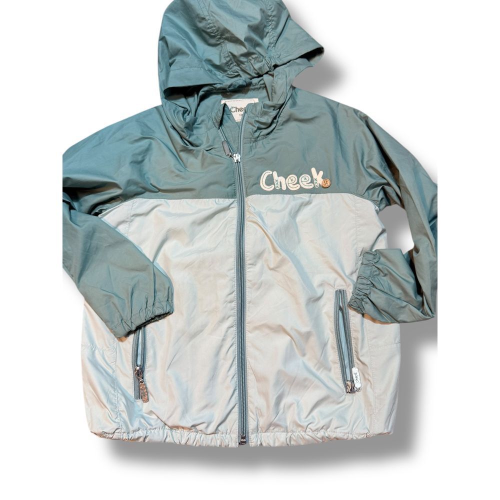 Cheek Kids Windbreaker Jacket Two-Tone Hooded Lightweight Rain Coat Size 120 5/6 - Picture 6 of 9